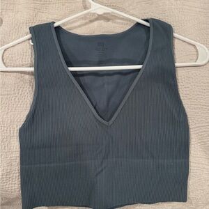 South Moon Under Deep Charcoal Ribbed Tank Top